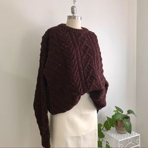 True Vintage Chunky Cable Knit Wool Fisherman’s Sweater
